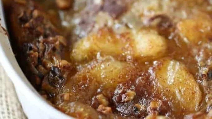 Delicious Apple Pie French Toast Casserole served on a plate
