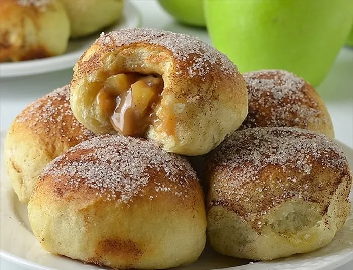 Delicious caramel apple pie bombs fresh out of the oven