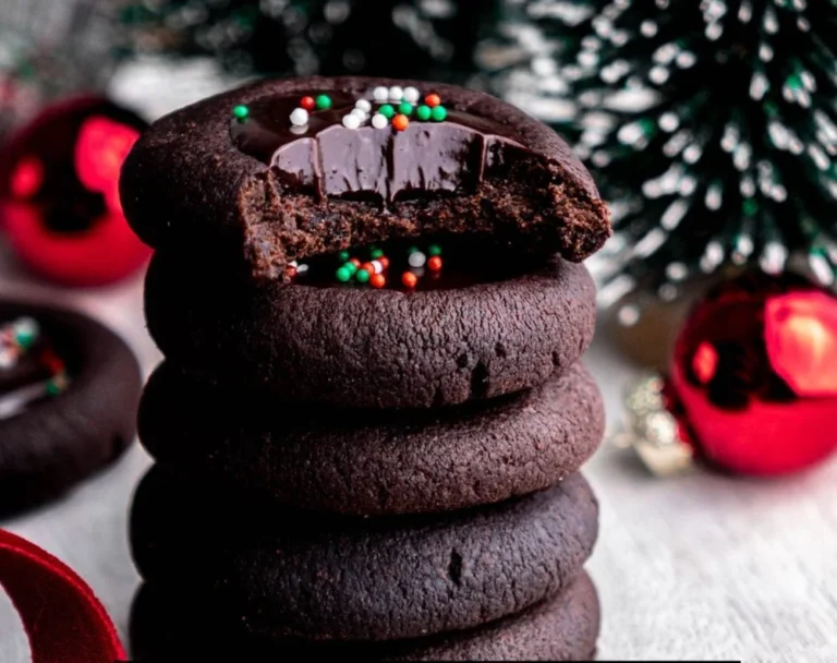 Delicious homemade Chocolate Thumbprint Cookies with jam filling