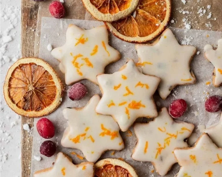 Cranberry-Orange Shortbread Cookies displayed on a festive plate