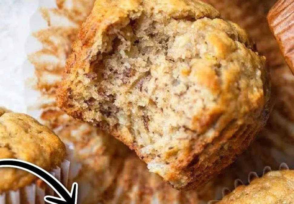 Delicious easy banana muffins cooling on a wire rack