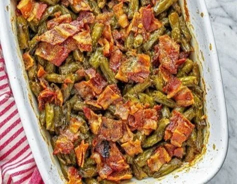Delicious bowl of crack green beans ready to serve as a side dish