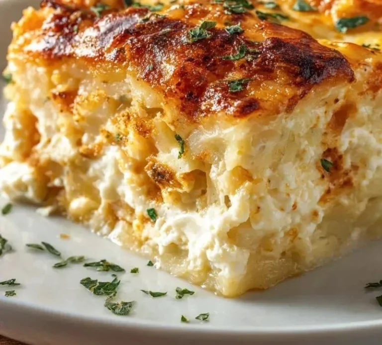 Easy homemade Hash Brown Casserole ready to serve for breakfast or brunch.