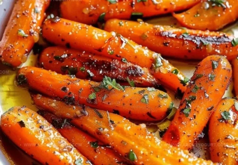 Honey Garlic Butter Roasted Carrots recipe showcasing vibrant, glazed carrots.
