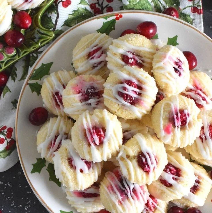 Homemade Lemon Cranberry Cookies on a plate