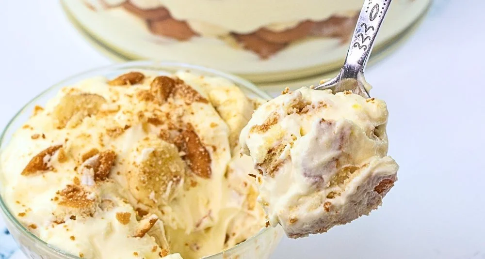 Delicious Magnolia Bakery banana pudding served in a charming dish