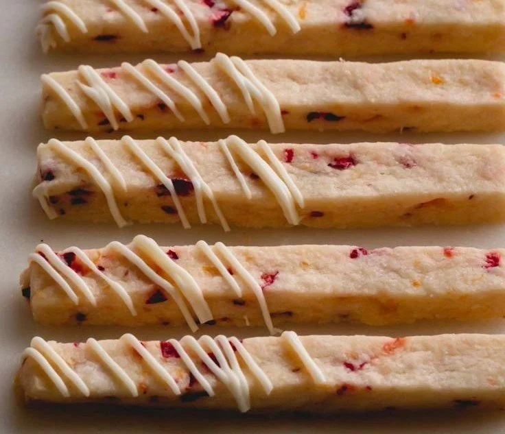 Plate of delicious homemade Orange Cranberry Shortbread Cookies