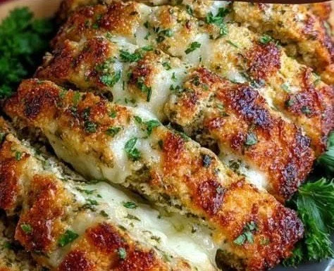Delicious Parmesan Chicken Meatloaf with herbs and cheese
