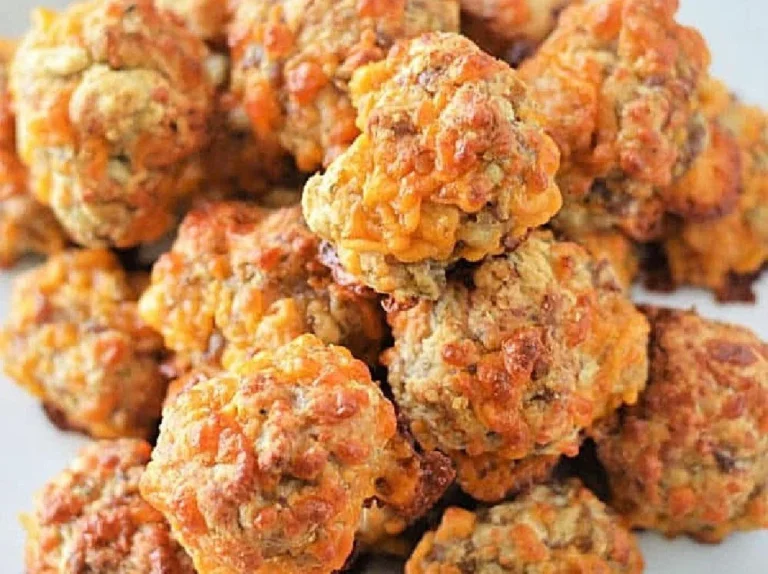 Delicious sausage balls made with Bisquick, perfect for snacks or appetizers.
